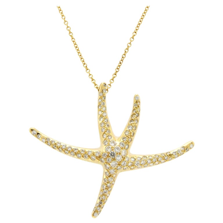Tiffany And Co 18 Karat Gold Diamonds Large Starfish Elsa Peretti Necklace At 1stdibs - Tiffany Starfish Pendant With Diamond Tiffany And Co 18 Karat Gold Diamonds Large Starfish Elsa Peretti Necklace At 1stdibs - Tiffany Starfish Pendant With Diamond