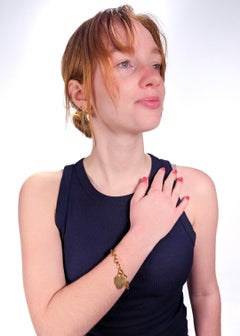 Tiffany & Co. 18 Karat Gold Dog Chain Link Bracelet & Heart Charm