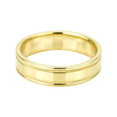 Tiffany & Co. 18 Karat Gold Essential Band Double Milgrain Ring