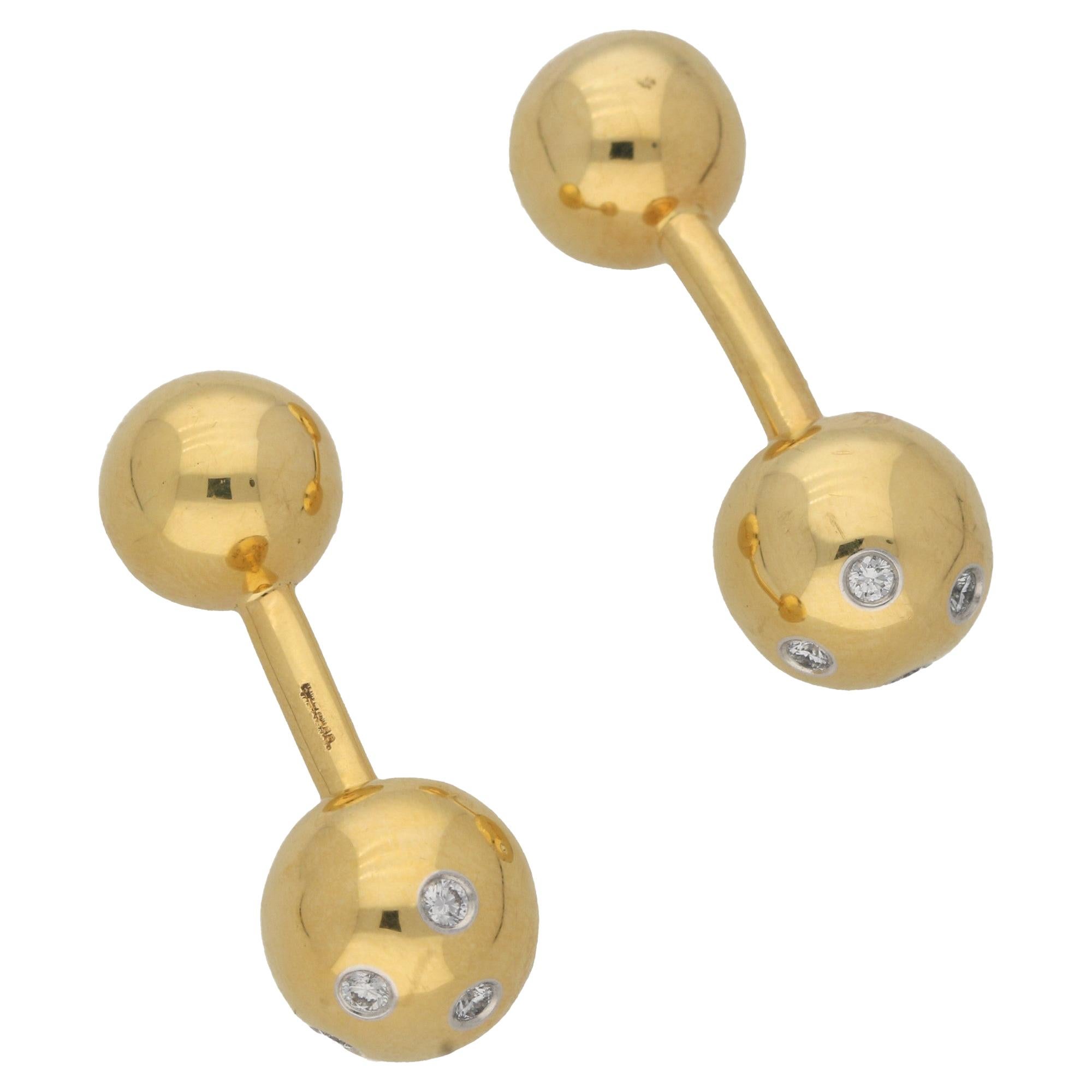 Tiffany & Co. Etoile Cufflinks in 18 Karat Yellow Gold For Sale