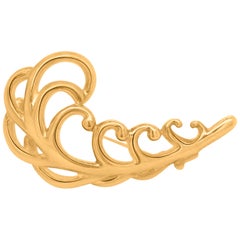 Tiffany & Co. 18 Karat Gold Feather Brooch