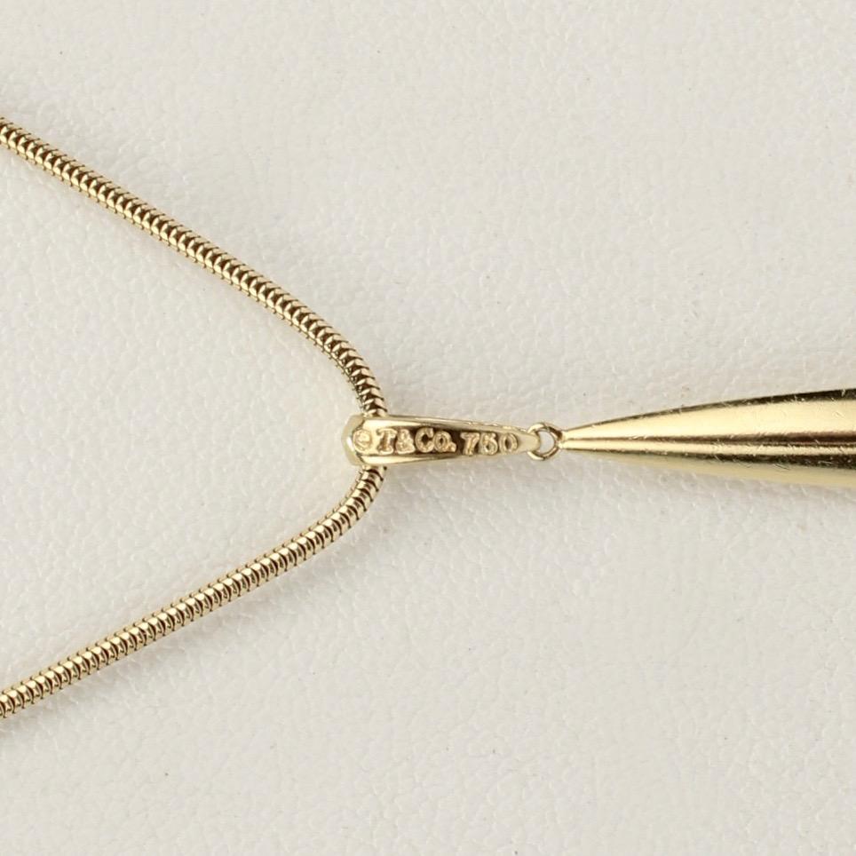 Tiffany & Co. 18 Karat Gold Feather Pendant and Snake Chain Necklace 3