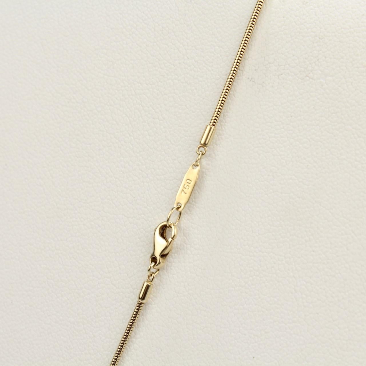 Tiffany & Co. 18 Karat Gold Feather Pendant and Snake Chain Necklace 6