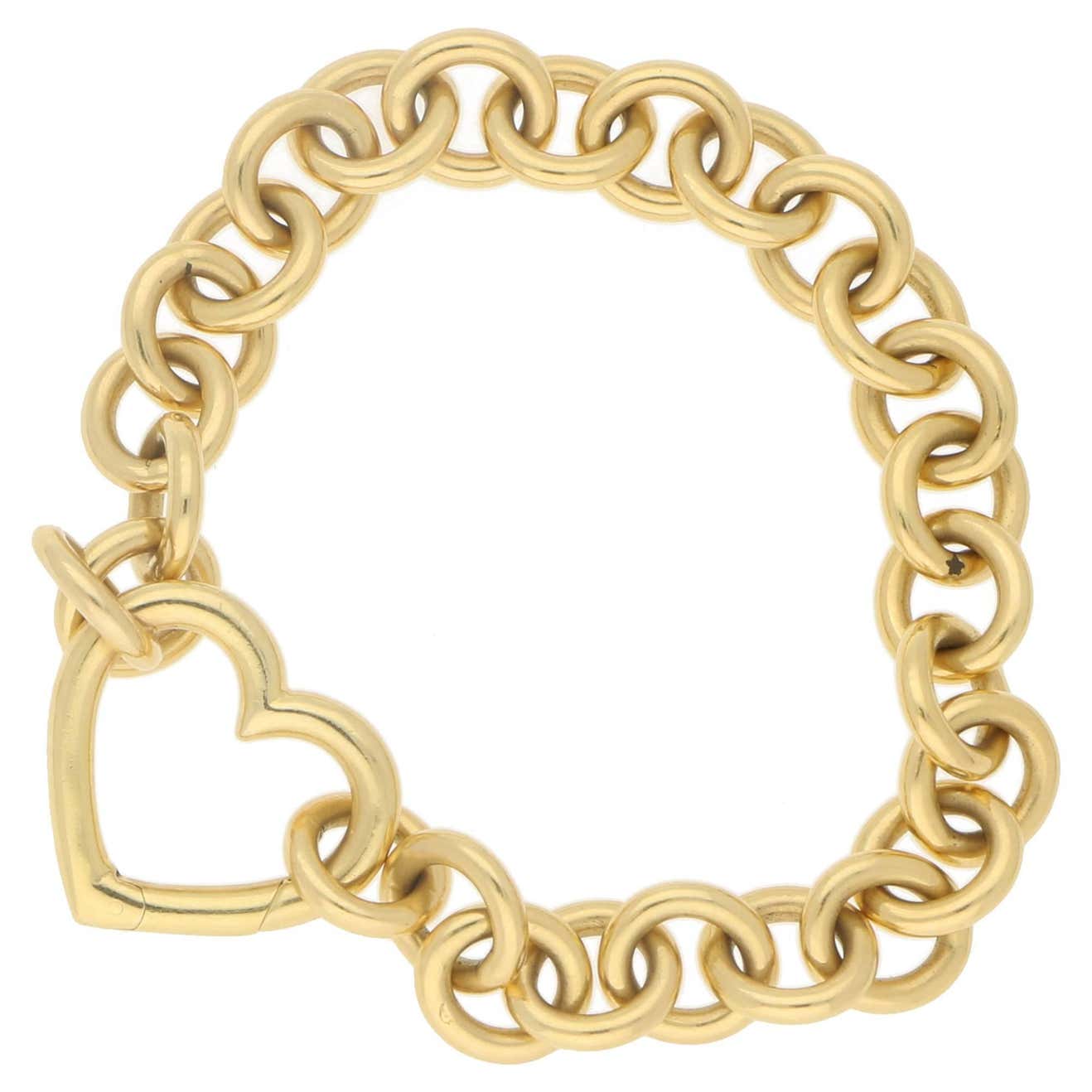 Tiffany and Co. 18 Karat Gold Heart Bracelet at 1stDibs