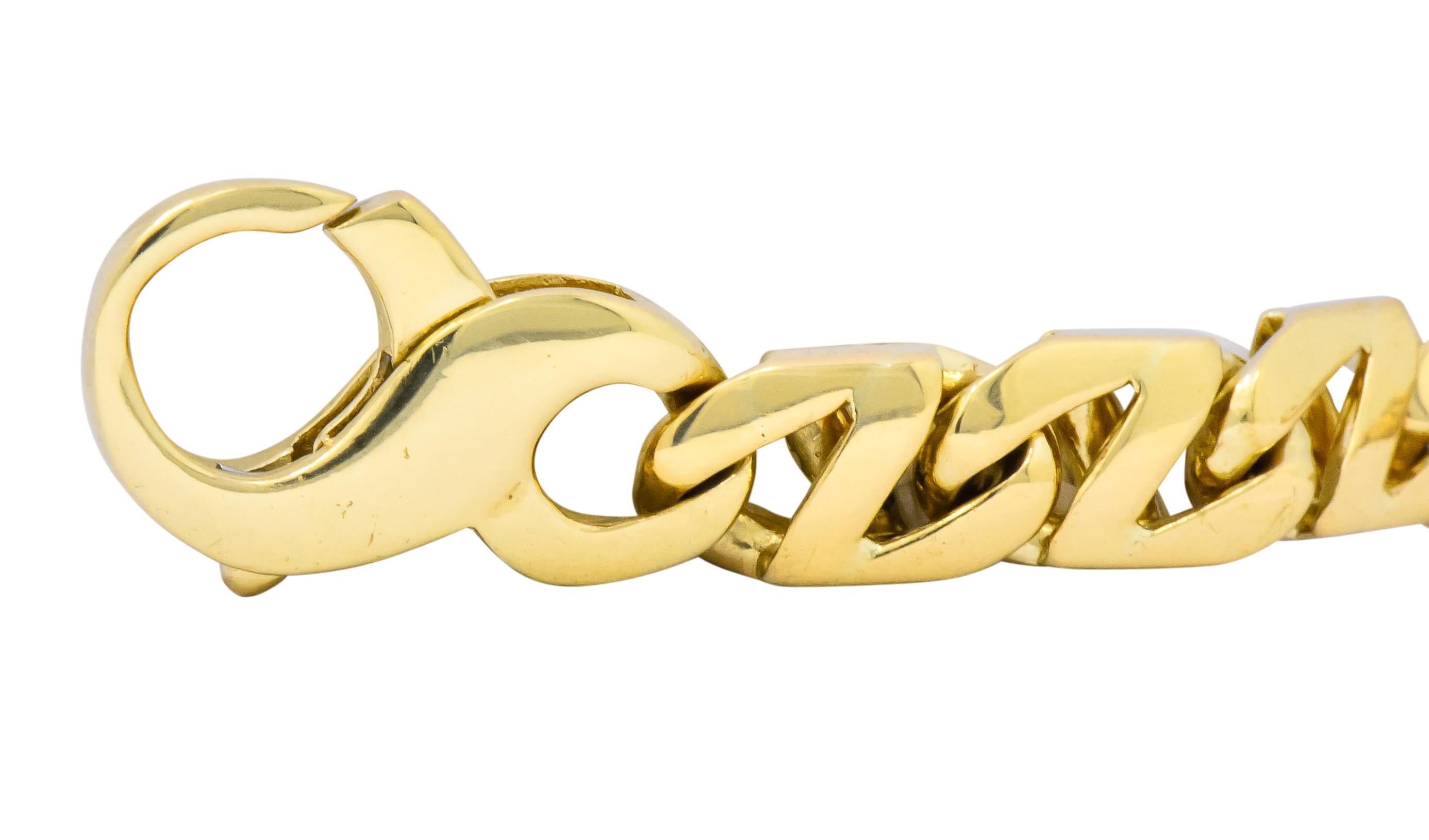 Tiffany & Co. 18 Karat Gold Italian Mariner Unisex Link Bracelet In Excellent Condition In Philadelphia, PA