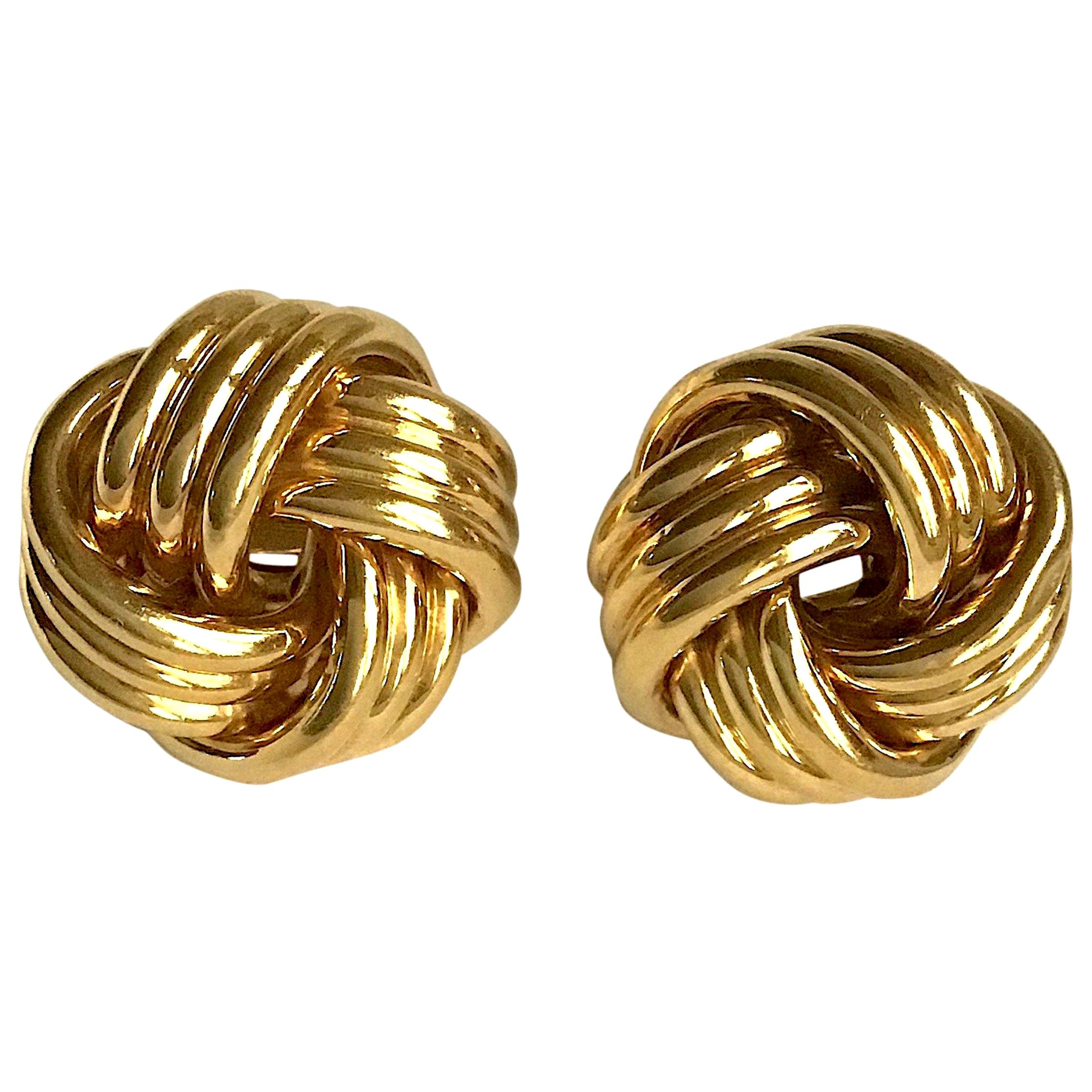 Tiffany & Co. 18 Karat Gold Knot Clip Earrings Earclips