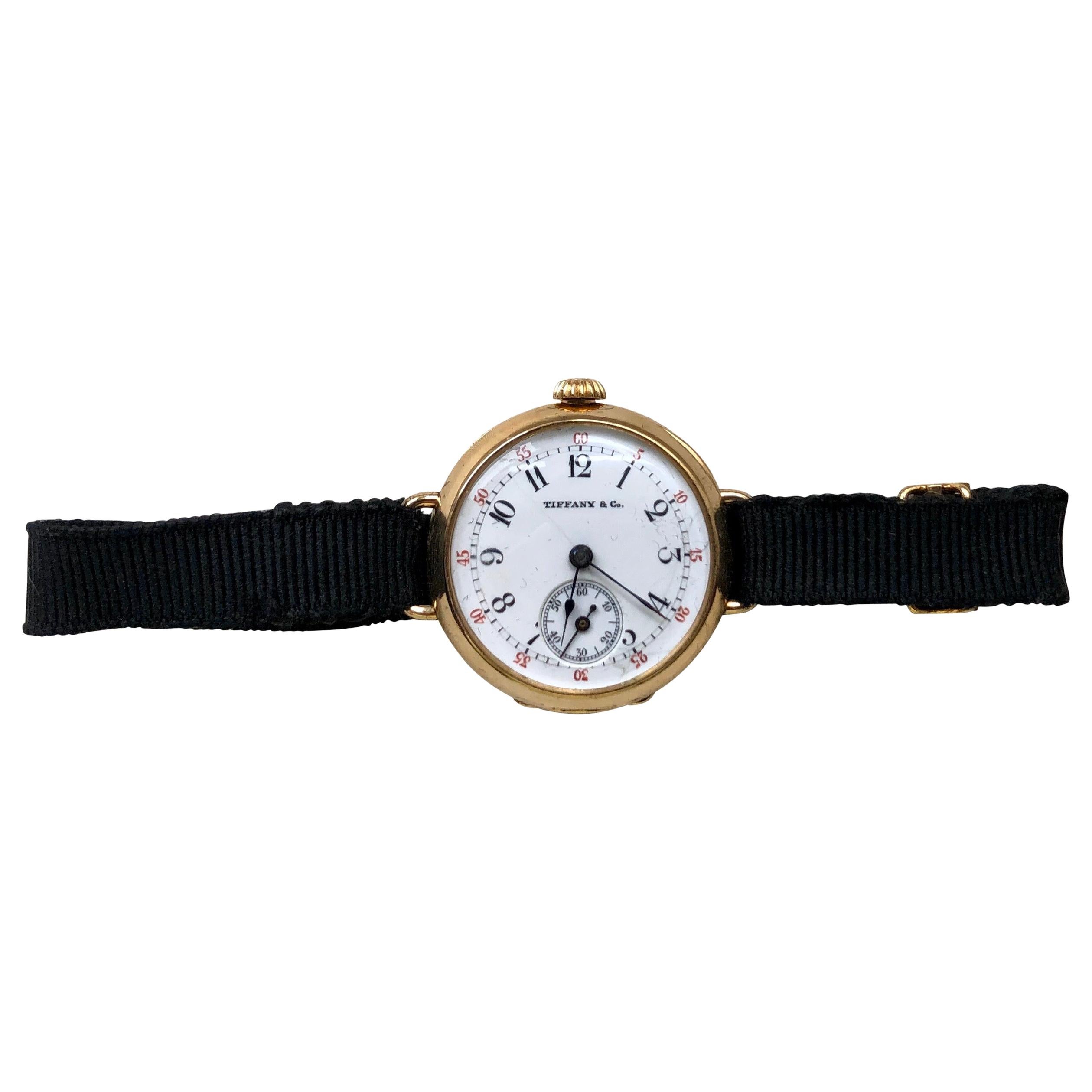 Tiffany & Co. 18 Karat Gold Ladies Wristwatch Hand Winding Pocket Watch Style