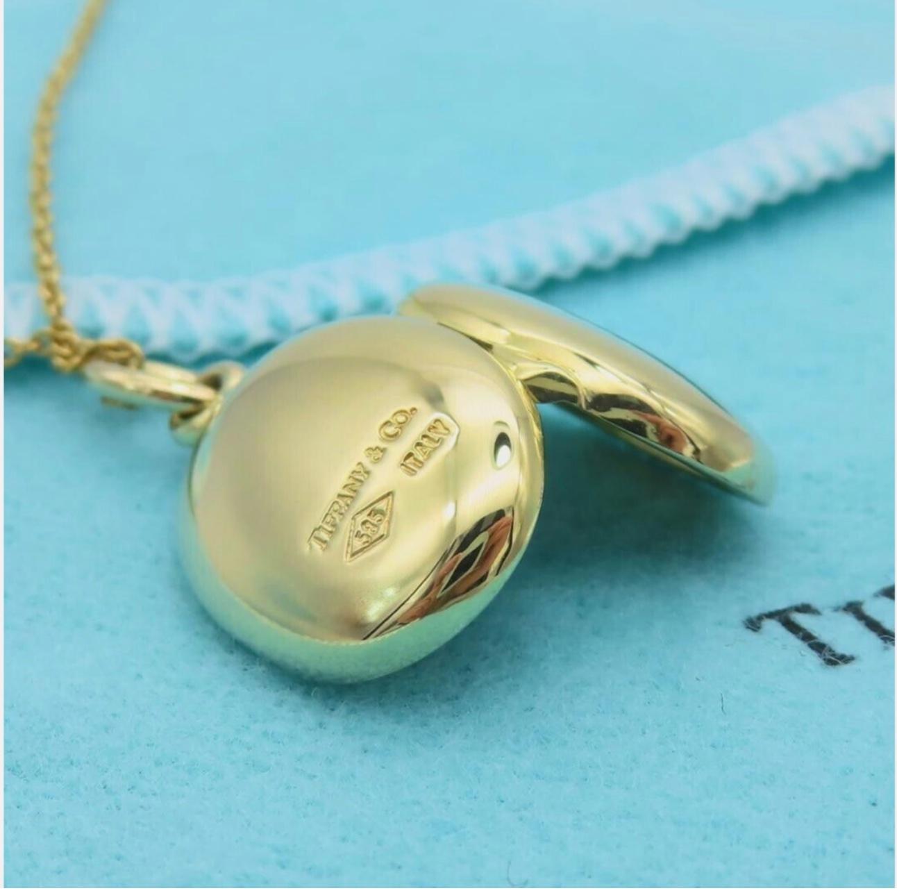 Tiffany & Co. 18 Karat Gold Locket Necklace Pendant  In Excellent Condition In Boulder, CO