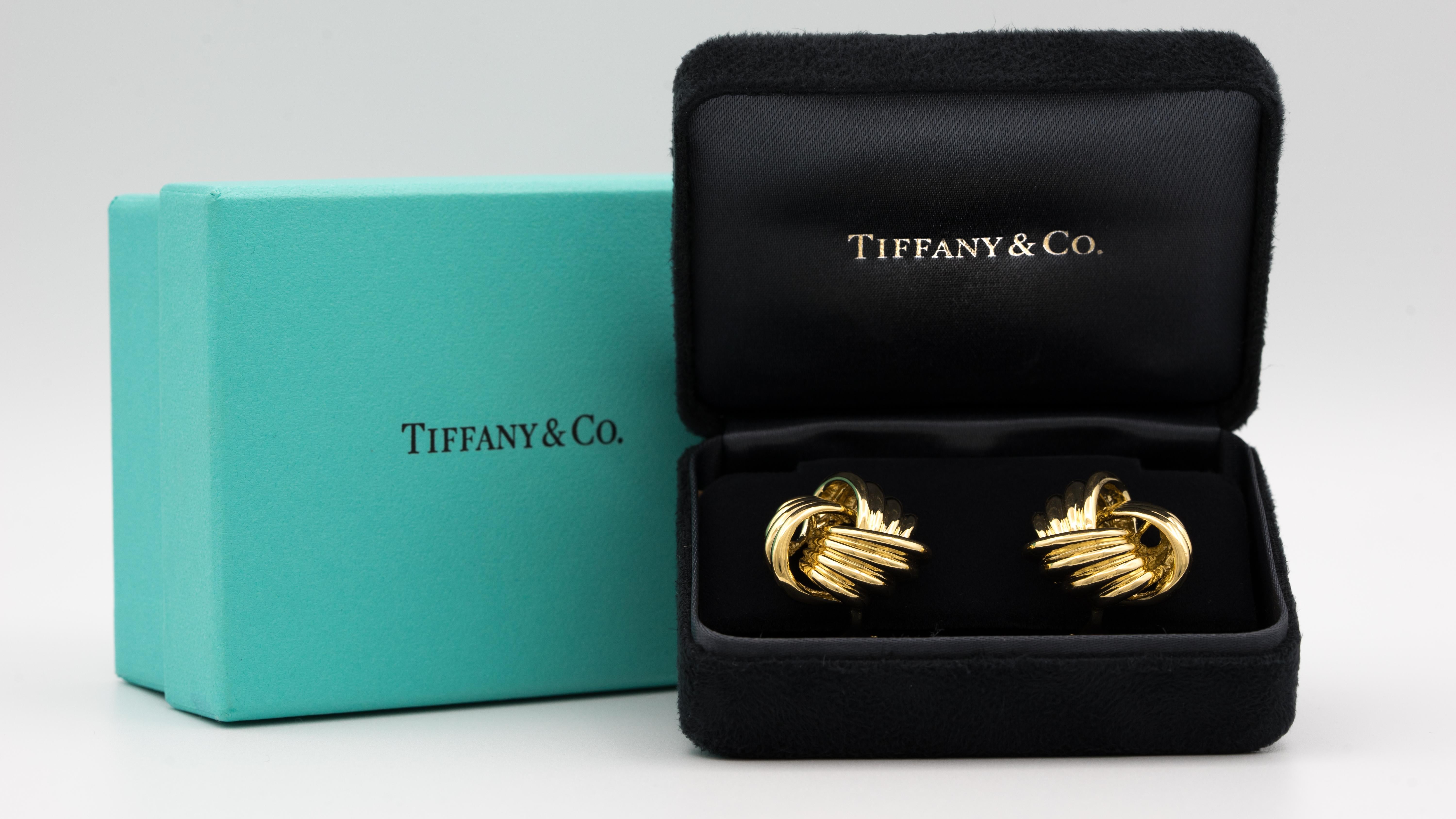 Tiffany & Co. 18 Karat Gold Love Knot Earrings In Excellent Condition In New York, NY