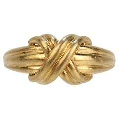 Tiffany & Co. 18 Karat Gold 'X' Ring