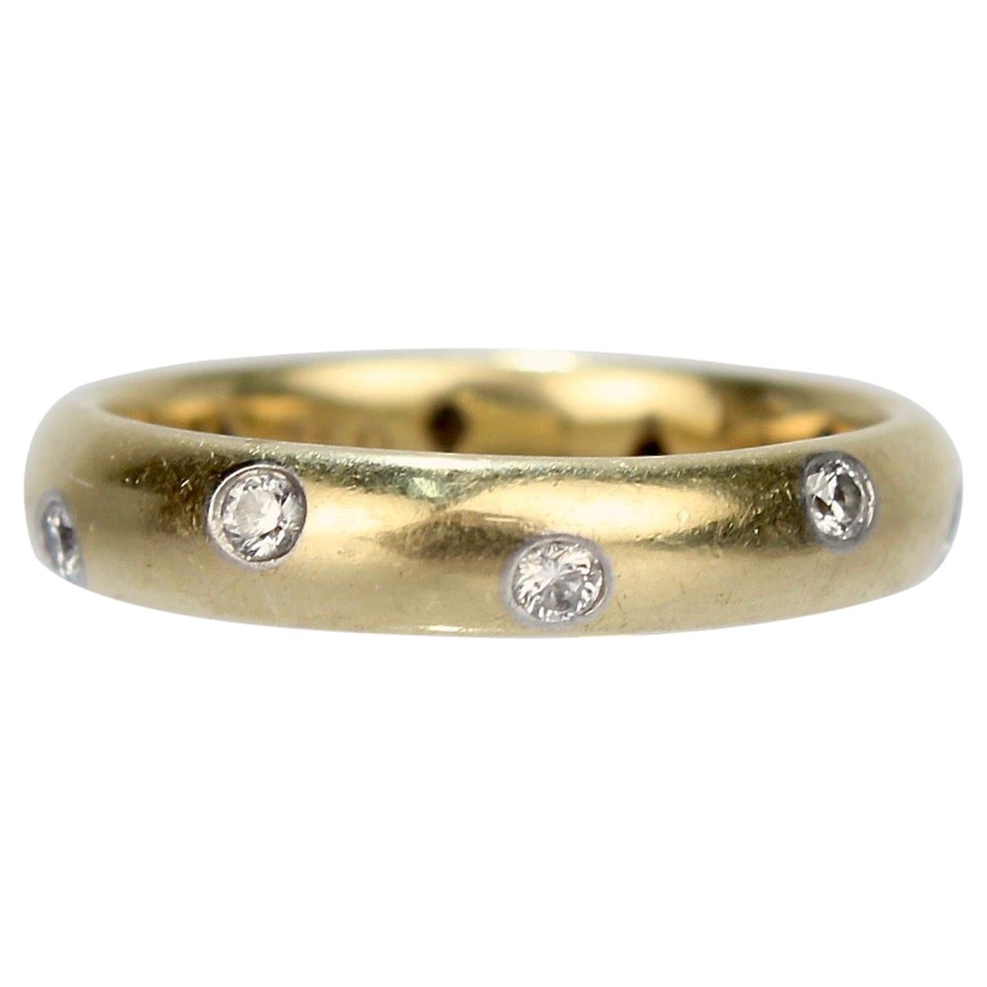Tiffany & Co. 18 Karat Gold, Platinum, and Diamond Etoile Collection Band Ring