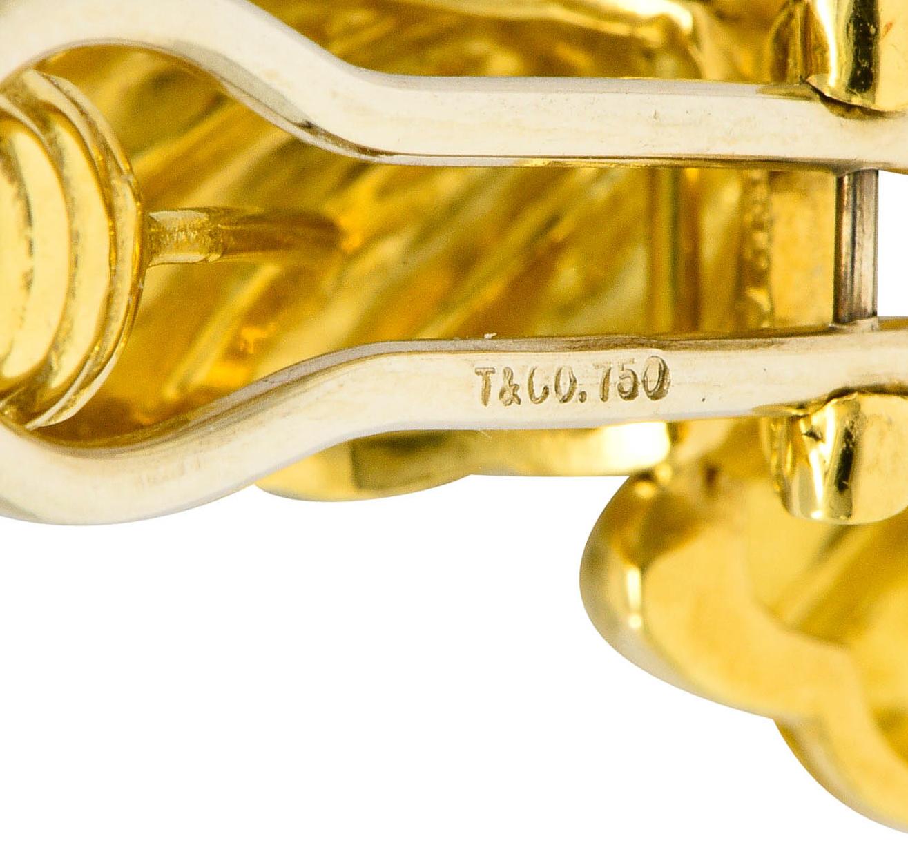 Tiffany & Co. 18 Karat Gold Ribbed Doorknocker Ear-Clip Earrings 3