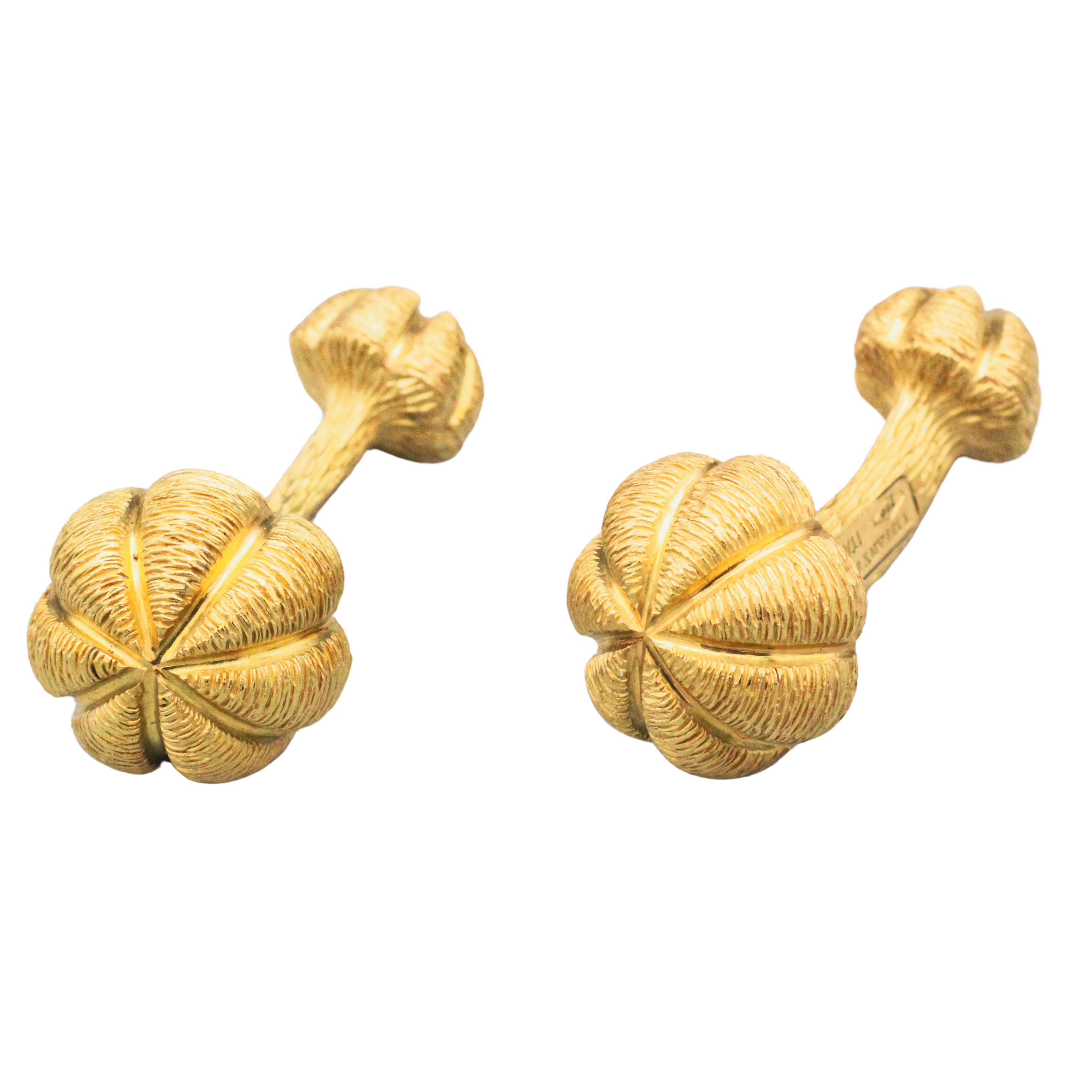 Tiffany & Co.  18 Karat Gold Sea Urchin Dumbbell Cufflinks For Sale