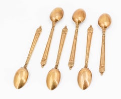 Tiffany & Co. 18 Karat Gold Set of 6 Tea Spoons