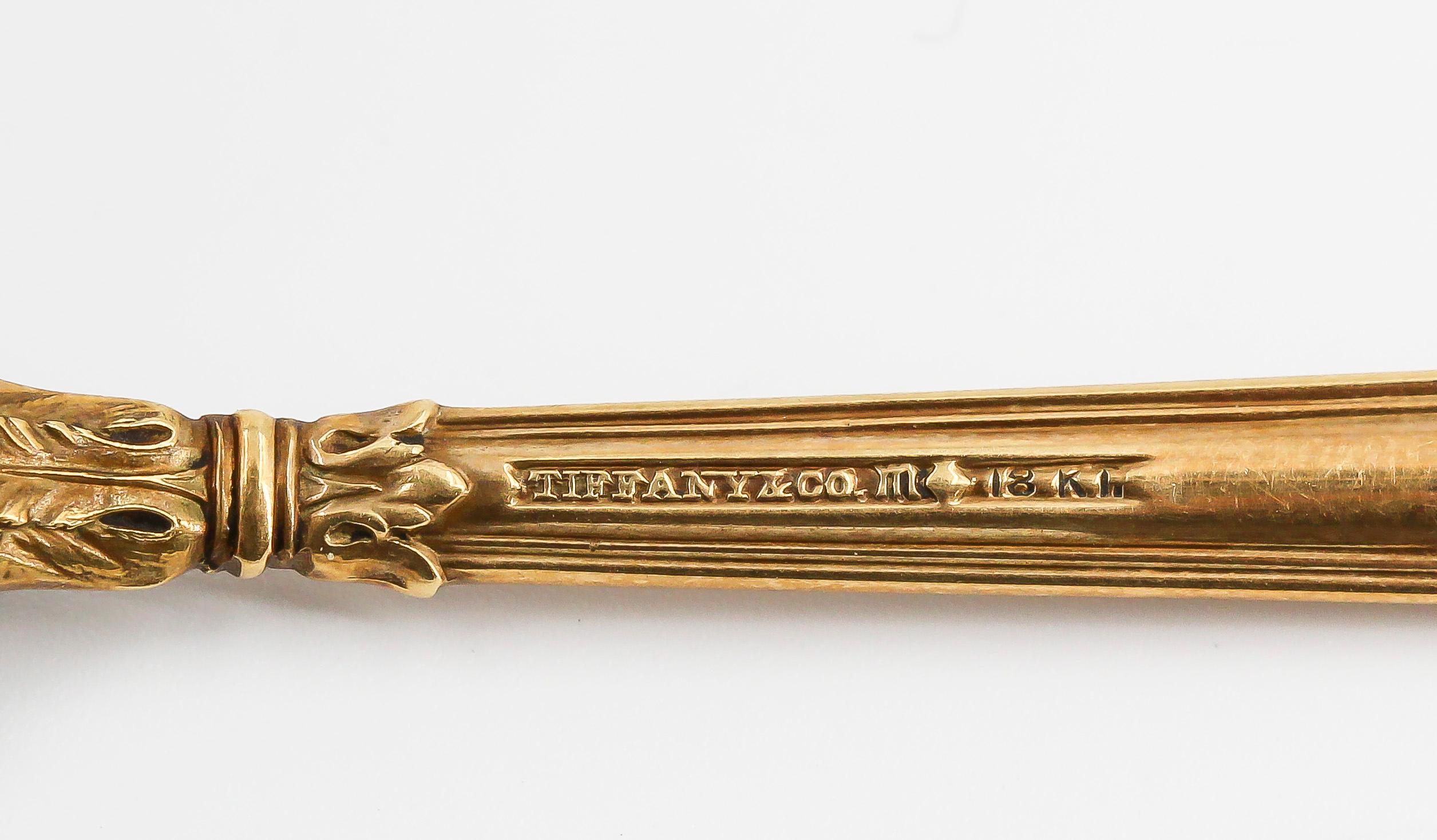 Tiffany & Co. 18 Karat Gold Satz von 6 Teelöffeln für Damen oder Herren