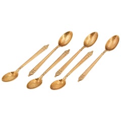 Retro Tiffany & Co. 18 Karat Gold Set of 6 Tea Spoons