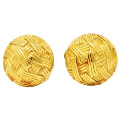 Tiffany & Co. 18 Karat Gold Signature Serie Stud Earrings