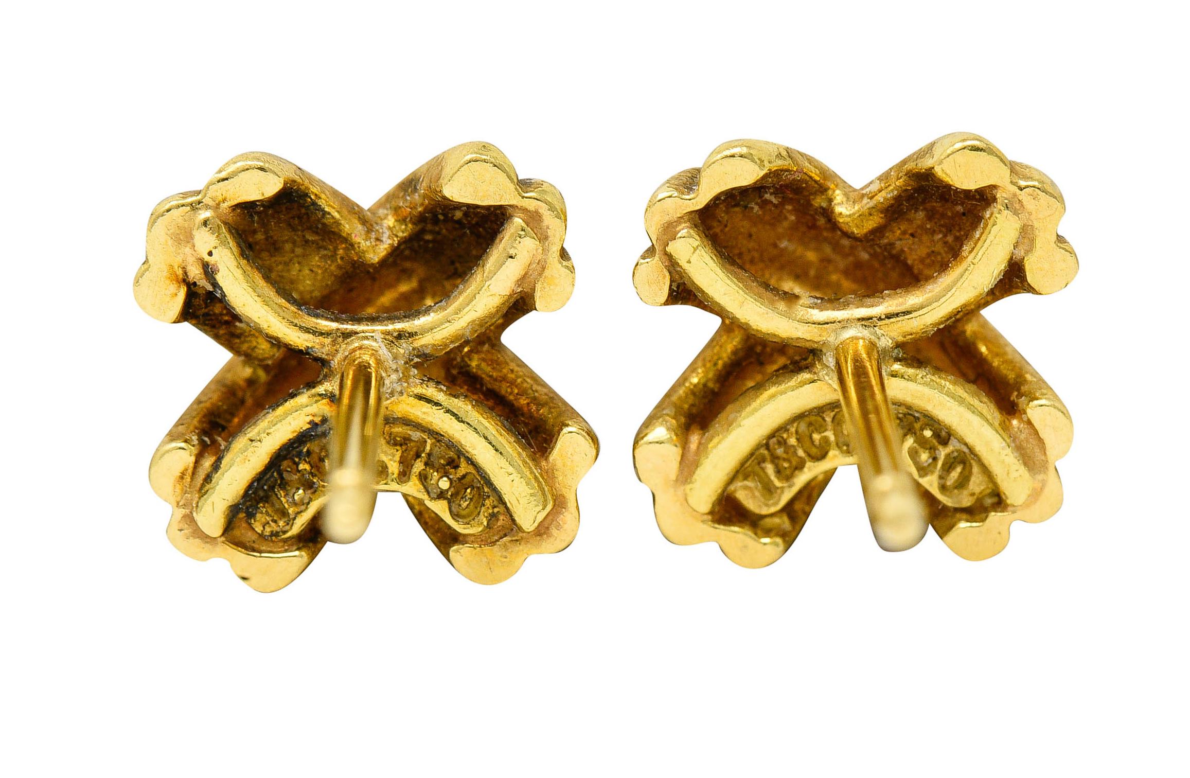Contemporary Tiffany & Co. 18 Karat Gold Signature X Stud Earrings