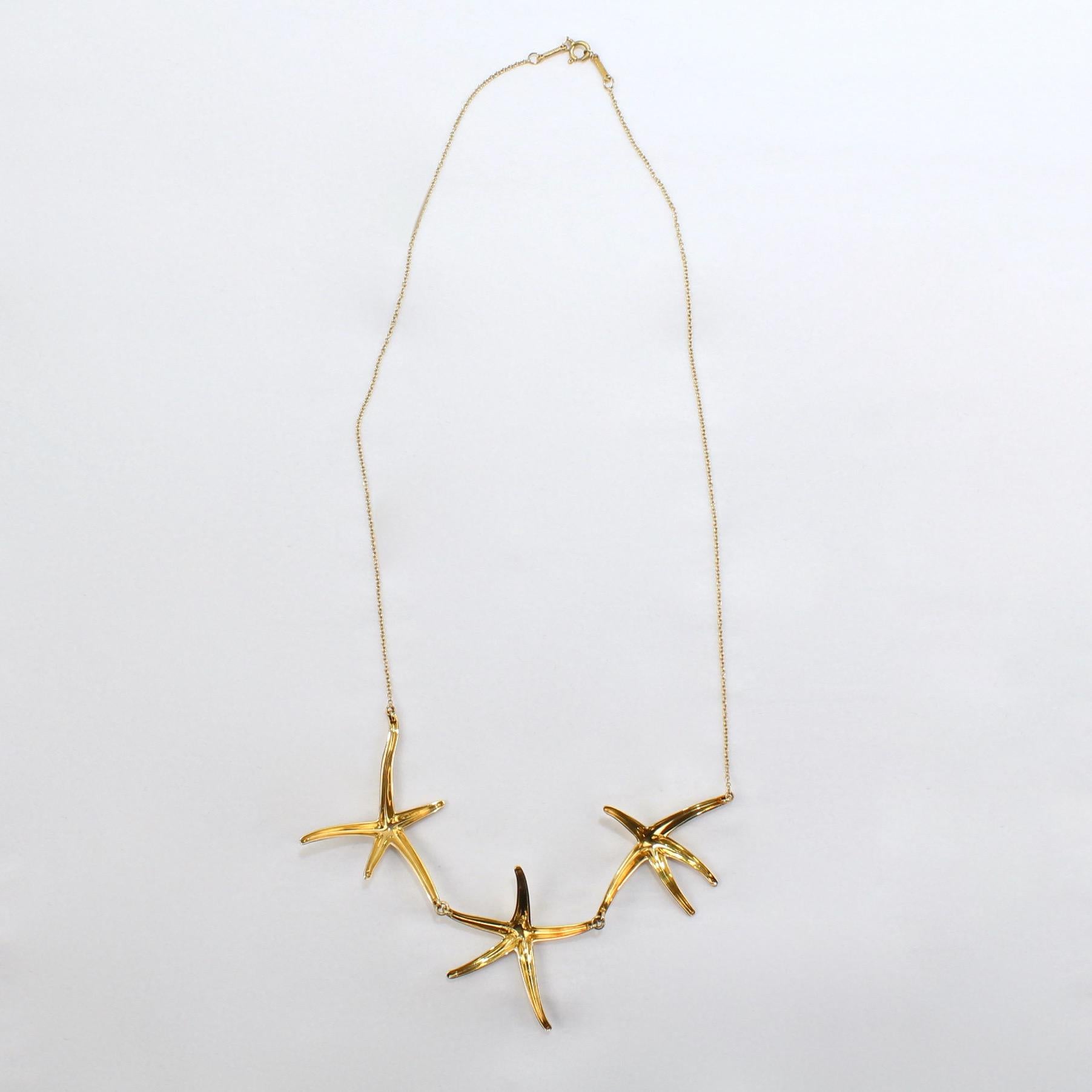 Tiffany & Co. 18 Karat Gold Starfish Necklace by Elsa Peretti 4