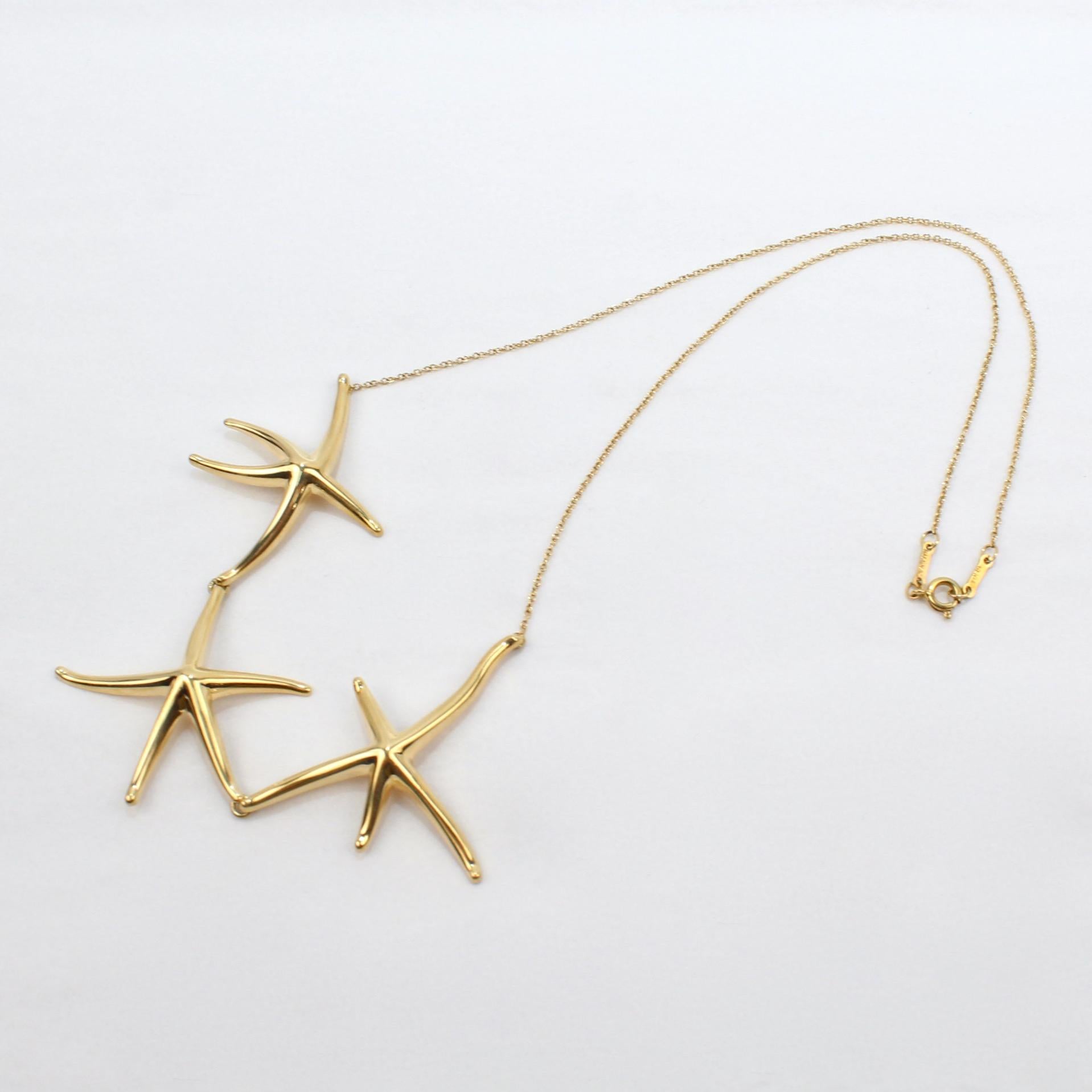 gold starfish necklace tiffany