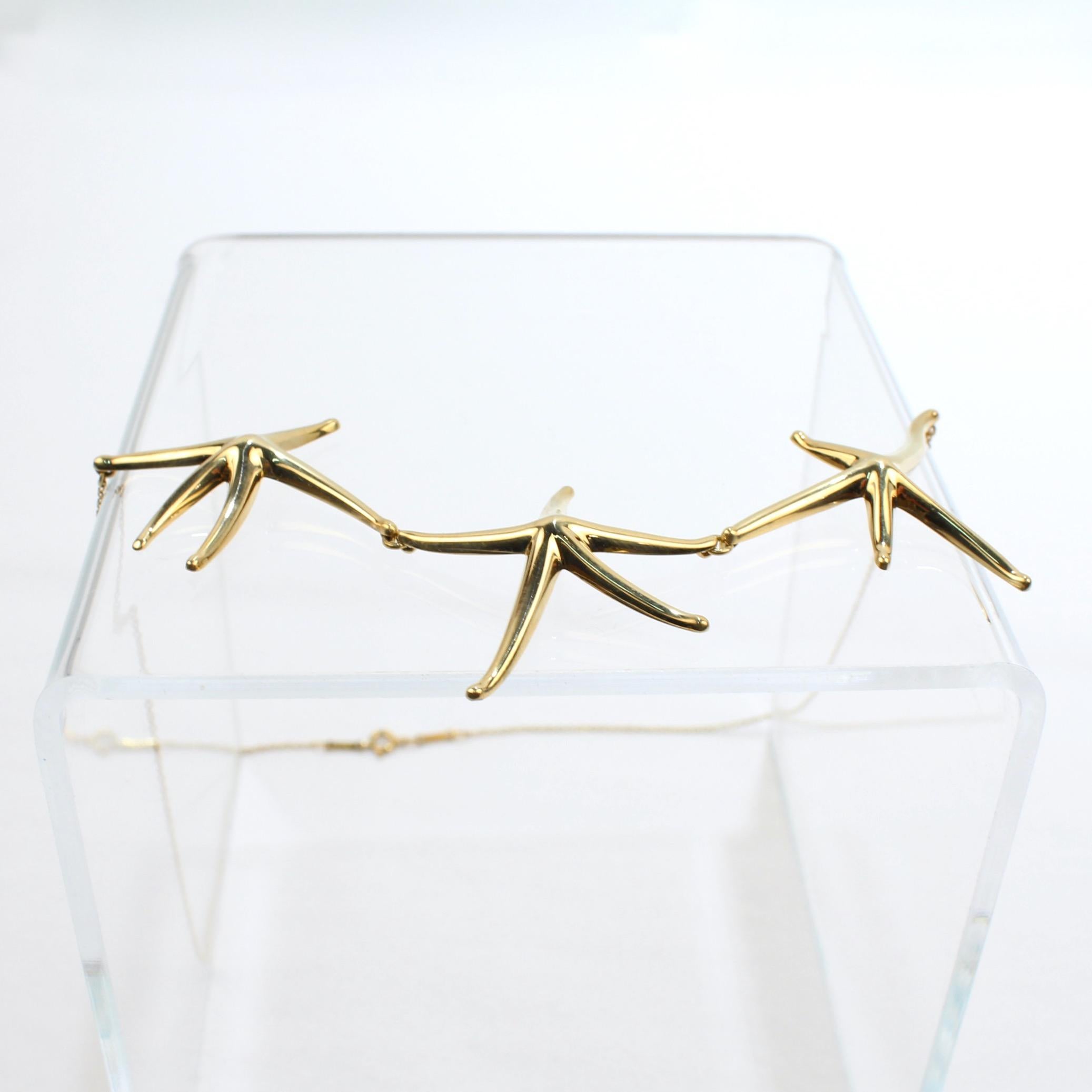 Tiffany & Co. 18 Karat Gold Starfish Necklace by Elsa Peretti In Good Condition In Philadelphia, PA