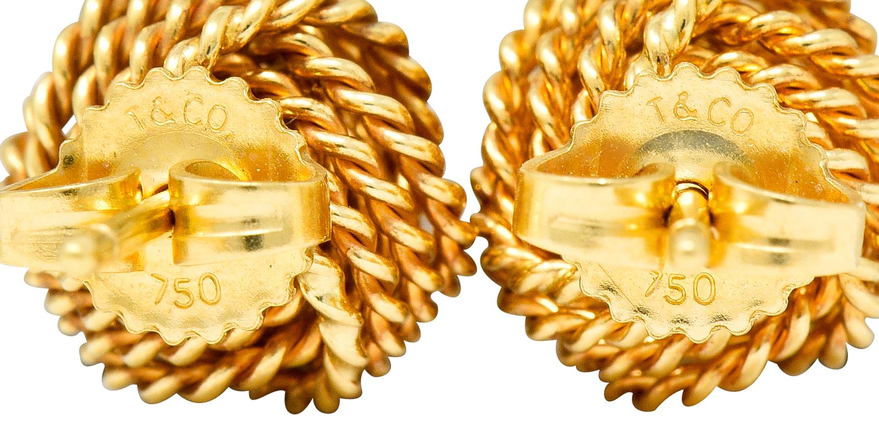 Contemporary Tiffany & Co. 18 Karat Gold Tiffany Twist Knot Stud Earrings