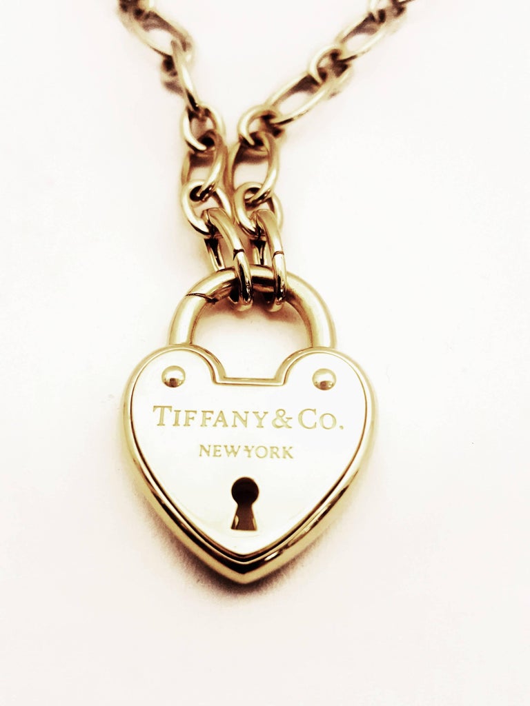 tiffany gold lock necklace