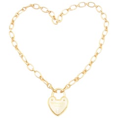 Vintage Tiffany & Co. 18 Karat Heart Lock Necklace