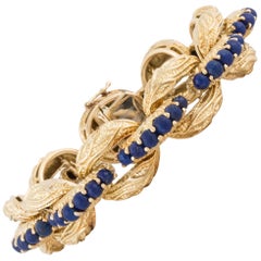 Tiffany & Co. 18K Gold Link Bracelet with Lapis