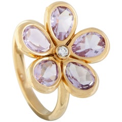 Tiffany & Co. Blumenring aus 18 Karat Roségold mit 1 Diamant und 5 Blütenblättern und Amethyst