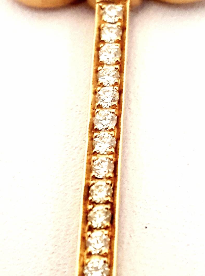 Tiffany & Co. 18 Karat Rose Gold Diamond Fleur-de-Lis Diamond Key Necklace For Sale 4