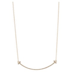 Tiffany & Co. 18 Karat Rose Gold Diamond Smile Necklace