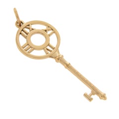 Tiffany & Co. 18 Karat Rose Gold Diamonds Atlas Key Pendant