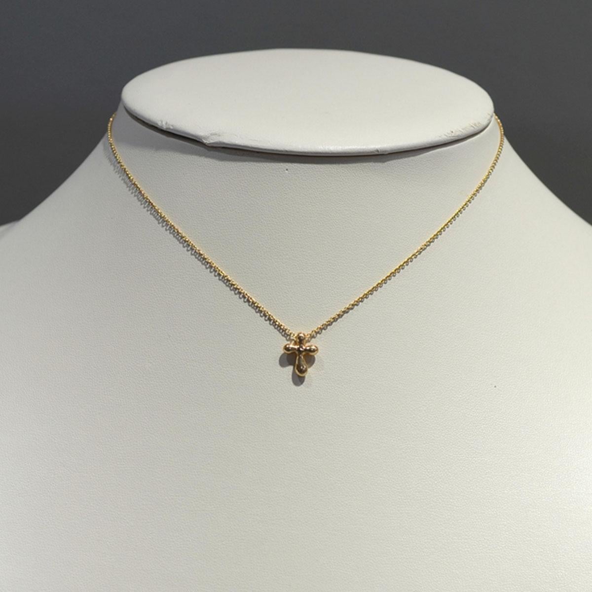 Tiffany & Co. 18 Karat Rose Gold Elsa Peretti Cross Pendant Necklace 1