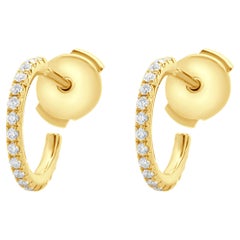Tiffany & Co. 18 Karat Rose Gold Metro Diamond Hoop Earrings