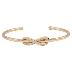 Tiffany & Co. 18 Karat Rose Gold Natural Diamond Infinity Cuff Bracelet