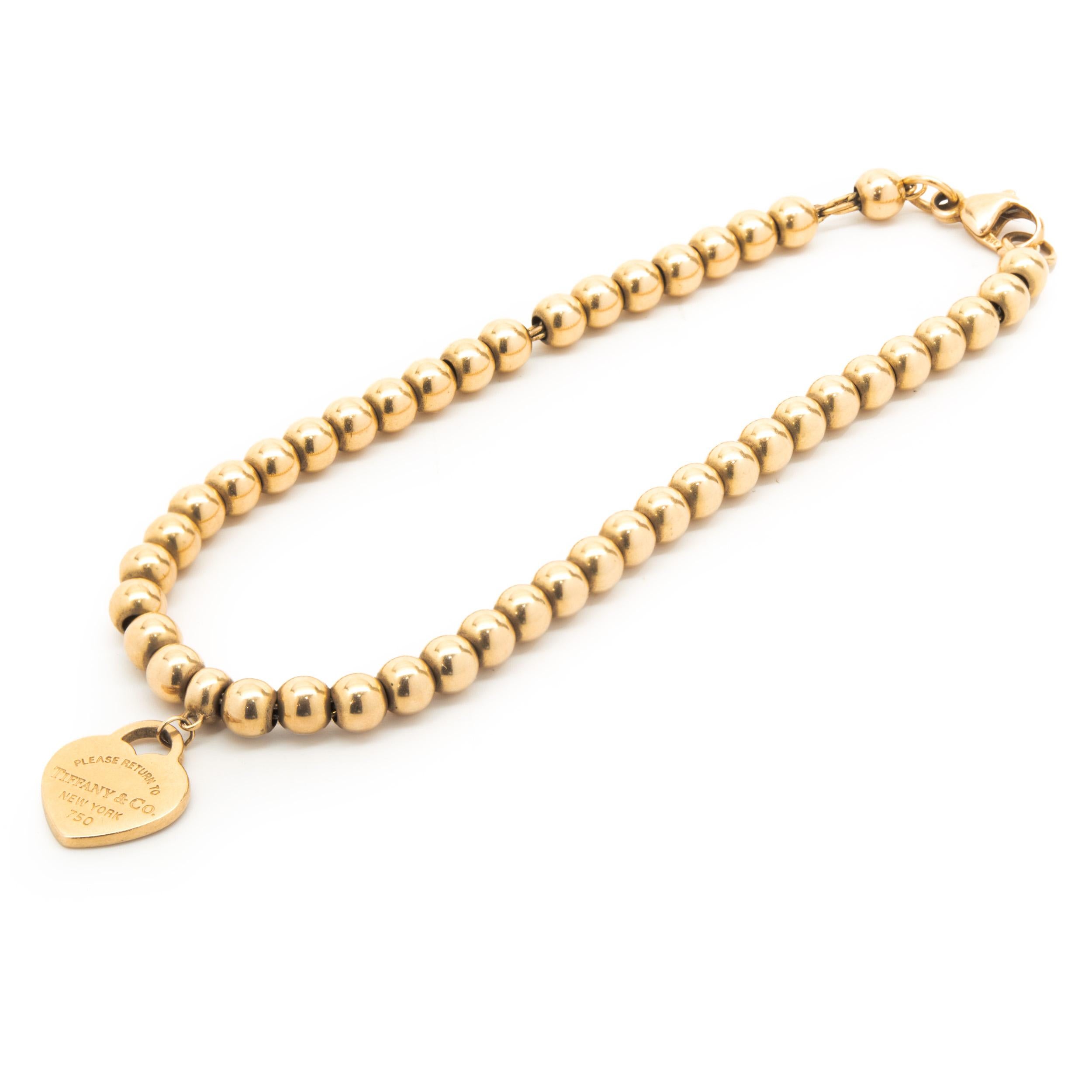 Tiffany rose gold bead bracelet top