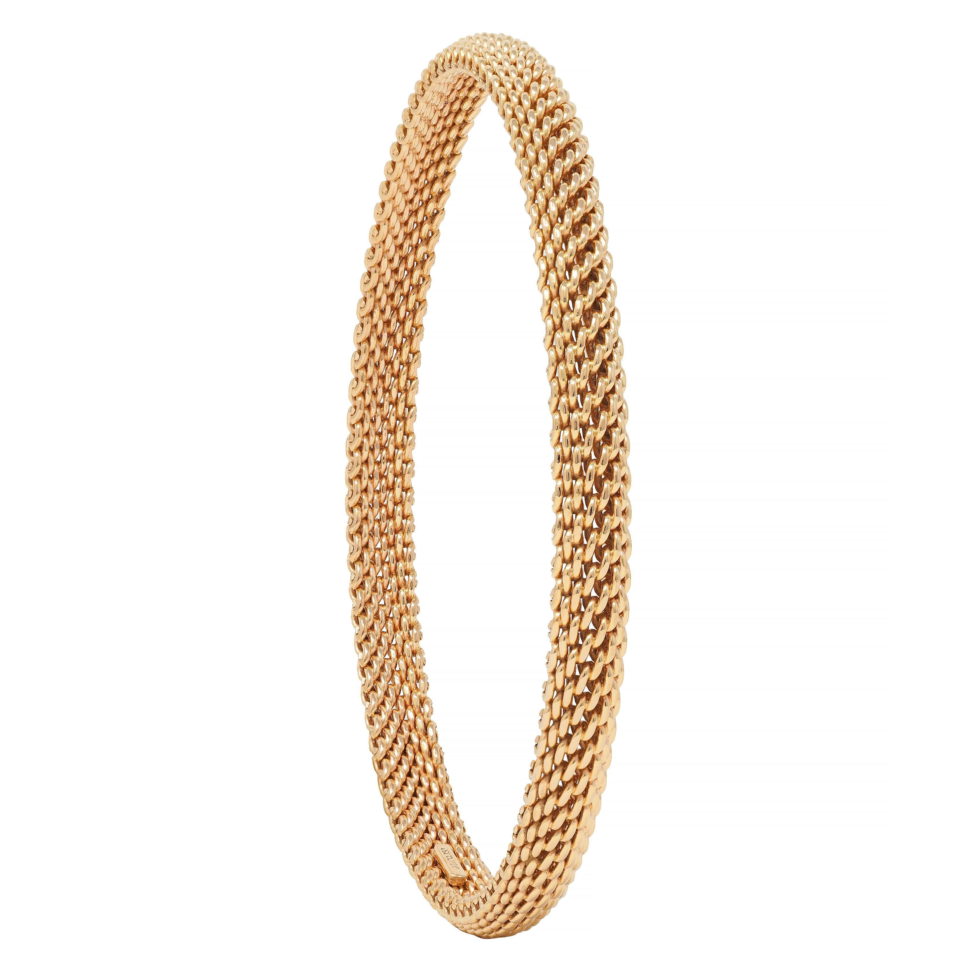 Tiffany & Co. 18 Karat Rose Gold Woven Mesh Somerset Bangle Bracelet 5