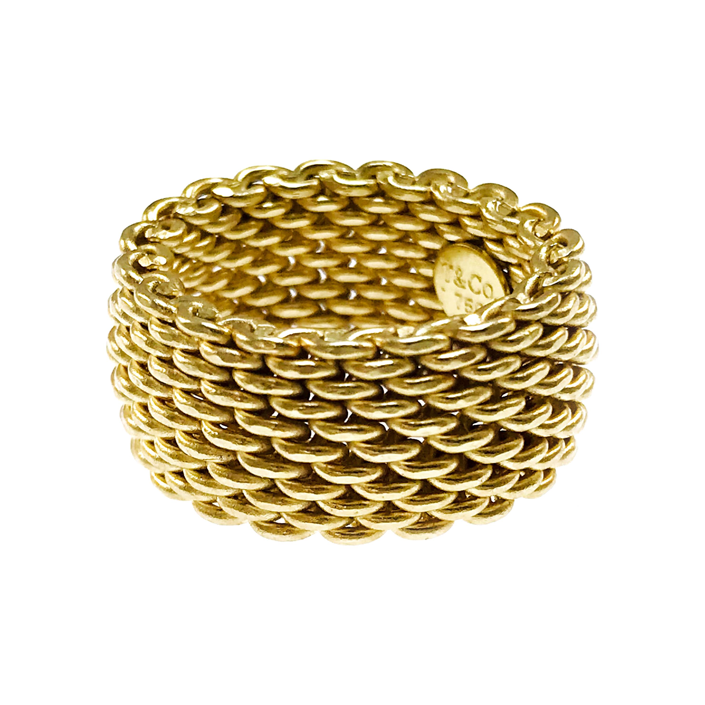 Tiffany & Co. 18 Karat Somerset Gold Mesh Ring