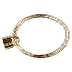 Tiffany & Co. 18 Karat Tri-Color Three Bangle 1837 Lock Bracelet