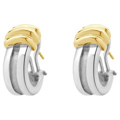 Tiffany & Co. 18 Karat Twon Tone Gold Atlas Hoop Earrings