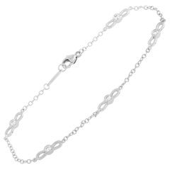 Tiffany & Co. 18 Karat White Gold 0.30 Carat Diamond Bow Tie Link Bracelet