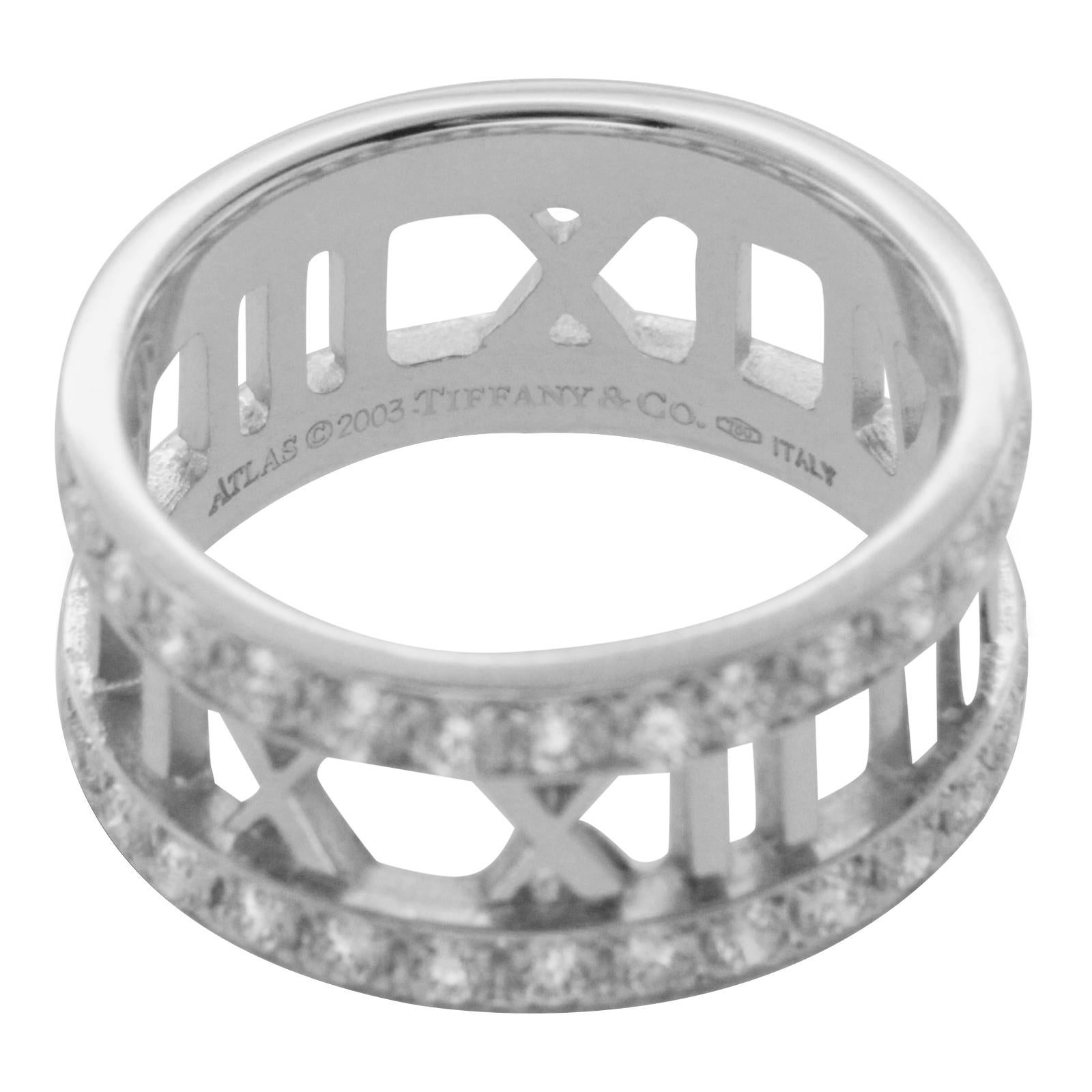 Women's Tiffany & Co. 18 Karat White Gold 0.58 Carat Diamonds Open Atlas Ring