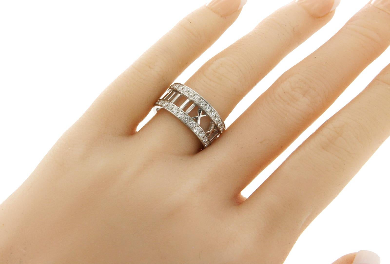 Tiffany & Co. 18 Karat White Gold 0.58 Carat Diamonds Open Atlas Ring 2