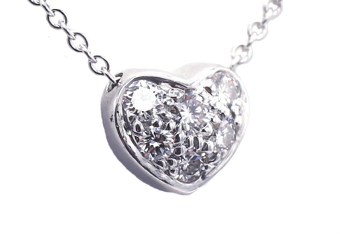 tiffany diamond heart pendant white gold