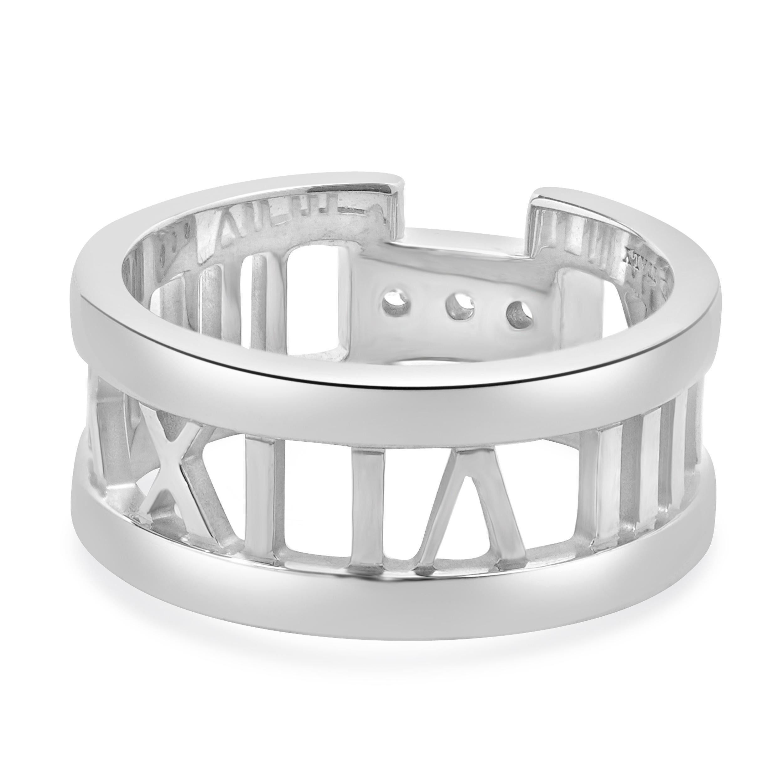 Tiffany & Co. 18 Karat White Gold 2003 Diamond Atlas Band In Excellent Condition For Sale In Scottsdale, AZ