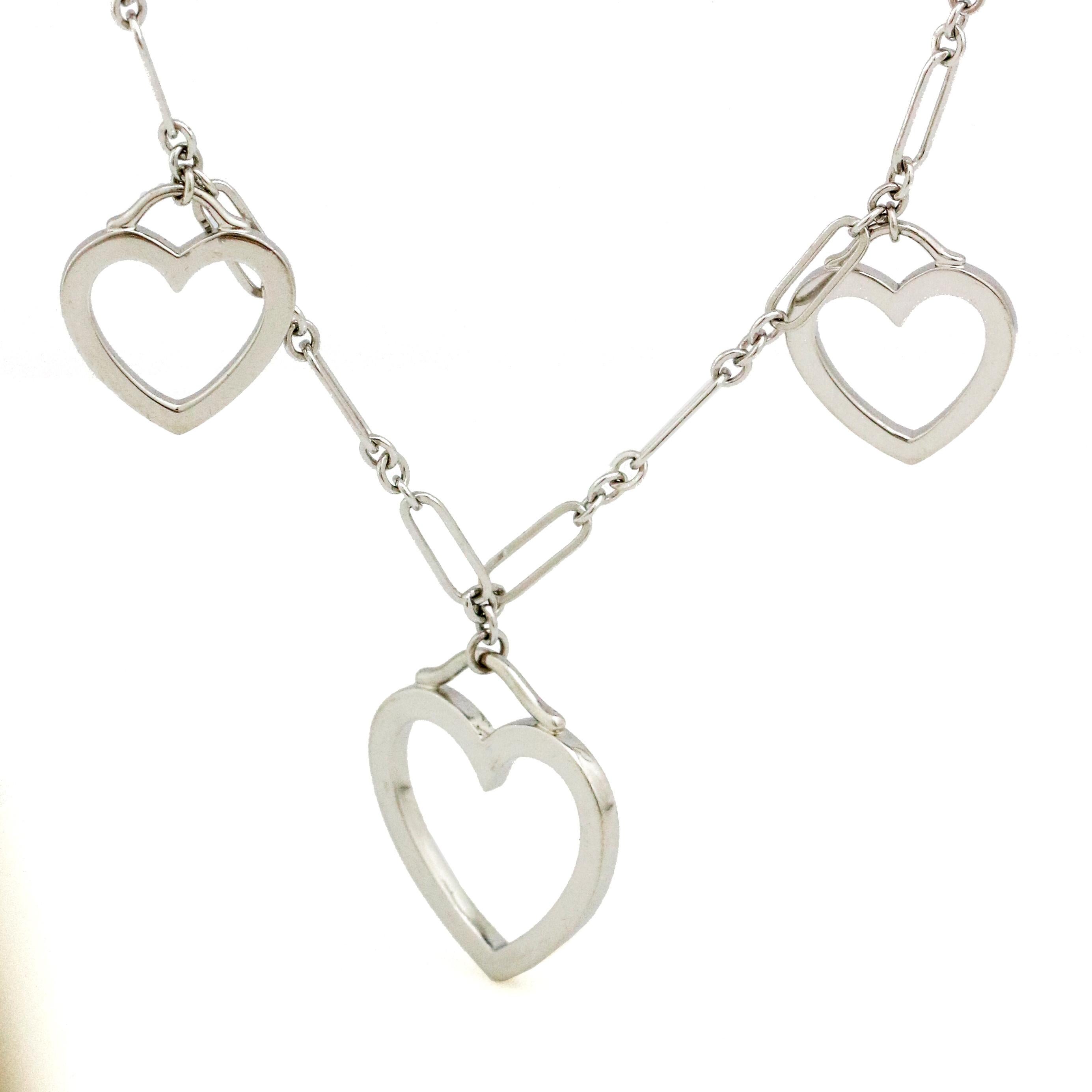 three heart necklace tiffany