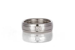 Tiffany & Co. 18 Karat White Gold and Diamond Men's Wedding Band