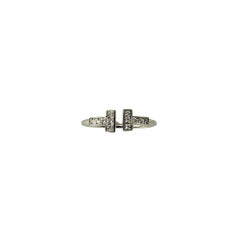 Tiffany & Co. 18 Karat White Gold and T Diamond Wire Ring Size 7 #15267