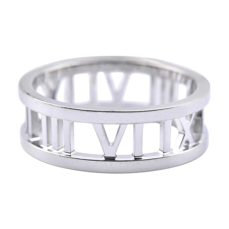 Tiffany and Co. 18 Karat White Gold Atlas Eternity Band For Sale at 1stdibs